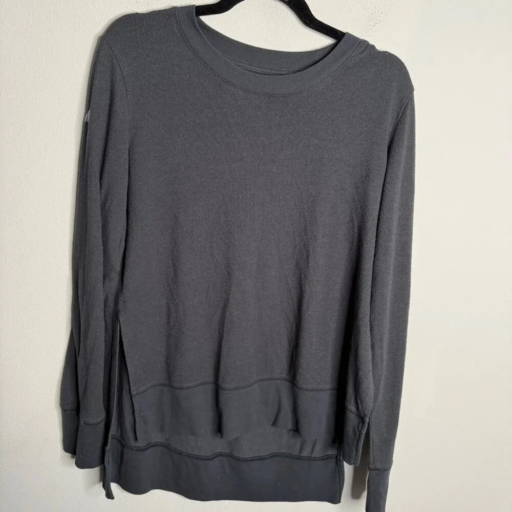 ALO‎ Yoga Women's Gray Glimpse Long Sleeve Sweater Top - Size L large